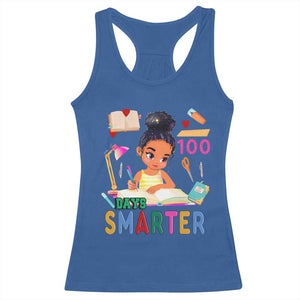 Funny 100 Days Smarter Black Afro African American Girl Racerback Tank Top TS11 Royal Blue Print Your Wear