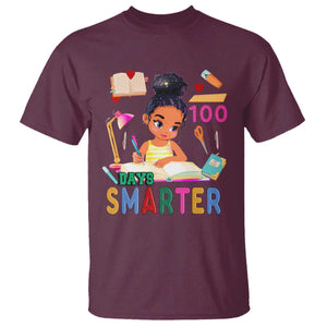 Funny 100 Days Smarter Black Afro African American Girl T Shirt TS11 Maroon Print Your Wear