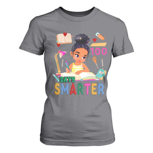 Funny 100 Days Smarter Black Afro African American Girl T Shirt For Women TS11 Charcoal Print Your Wear