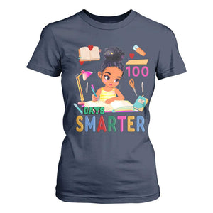 Funny 100 Days Smarter Black Afro African American Girl T Shirt For Women TS11 Navy Print Your Wear