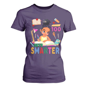 Funny 100 Days Smarter Black Afro African American Girl T Shirt For Women TS11 Purple Print Your Wear