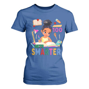 Funny 100 Days Smarter Black Afro African American Girl T Shirt For Women TS11 Royal Blue Print Your Wear