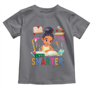 Funny 100 Days Smarter Black Afro African American Girl Toddler T Shirt TS11 Charcoal Print Your Wear