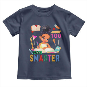 Funny 100 Days Smarter Black Afro African American Girl Toddler T Shirt TS11 Navy Print Your Wear