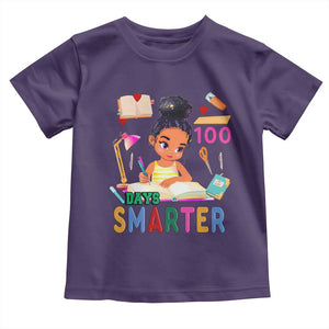 Funny 100 Days Smarter Black Afro African American Girl Toddler T Shirt TS11 Purple Print Your Wear