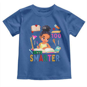 Funny 100 Days Smarter Black Afro African American Girl Toddler T Shirt TS11 Royal Blue Print Your Wear