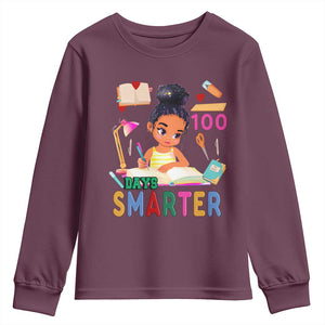 Funny 100 Days Smarter Black Afro African American Girl Youth Sweatshirt TS11 Maroon Print Your Wear