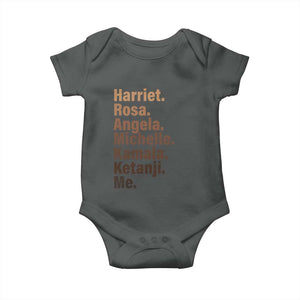 Melanin Black Pride Baby Onesie Harriet Rosa Angela Michelle Kamala Ketanji Me Black History Leaders TS11 Dark Heather Print Your Wear