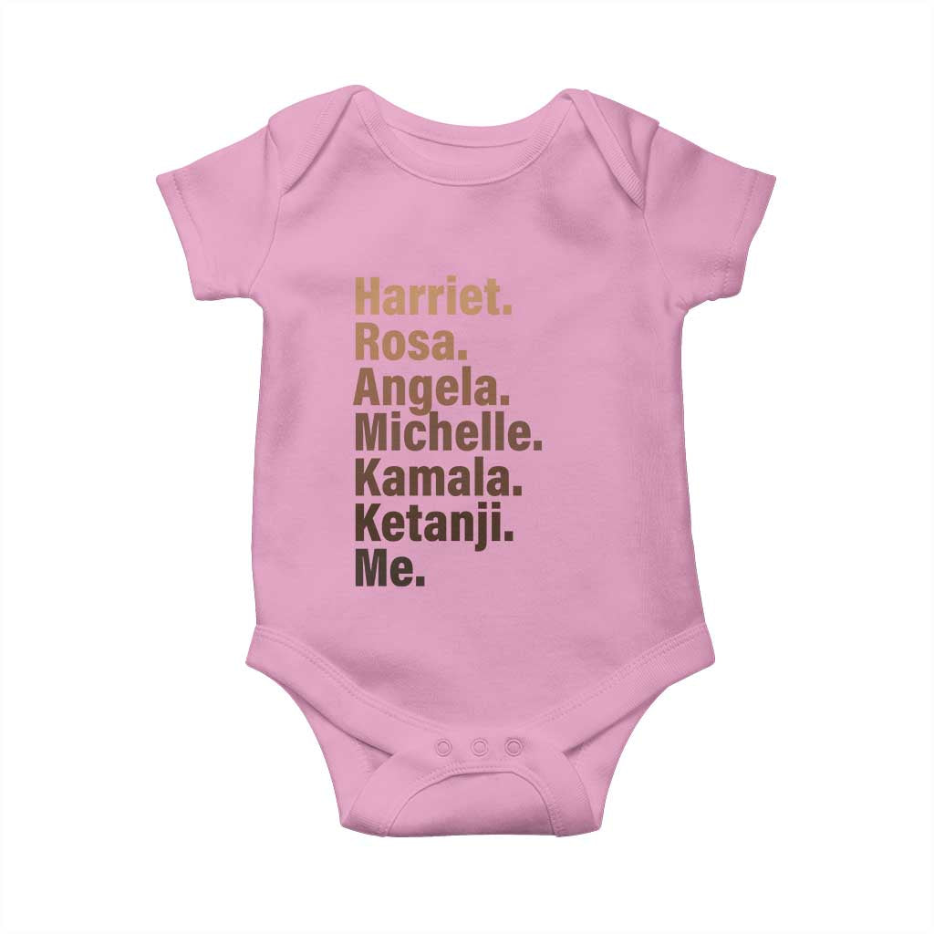 Melanin Black Pride Baby Onesie Harriet Rosa Angela Michelle Kamala Ketanji Me Black History Leaders TS11 Light Pink Print Your Wear