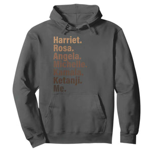 Melanin Black Pride Hoodie Harriet Rosa Angela Michelle Kamala Ketanji Me Black History Leaders TS11 Dark Heather Print Your Wear
