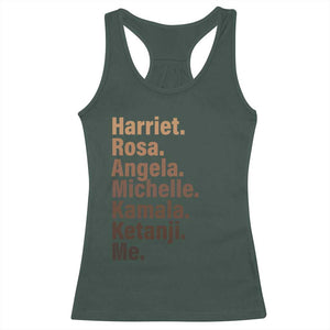 Melanin Black Pride Racerback Tank Top Harriet Rosa Angela Michelle Kamala Ketanji Me Black History Leaders TS11 Dark Forest Green Print Your Wear