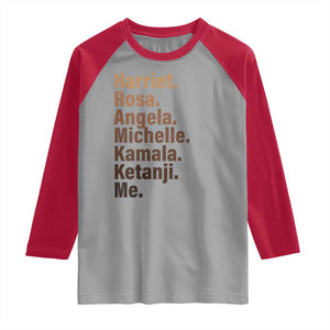 Melanin Black Pride Raglan Shirt Harriet Rosa Angela Michelle Kamala Ketanji Me Black History Leaders TS11 Sport Gray Red Print Your Wear