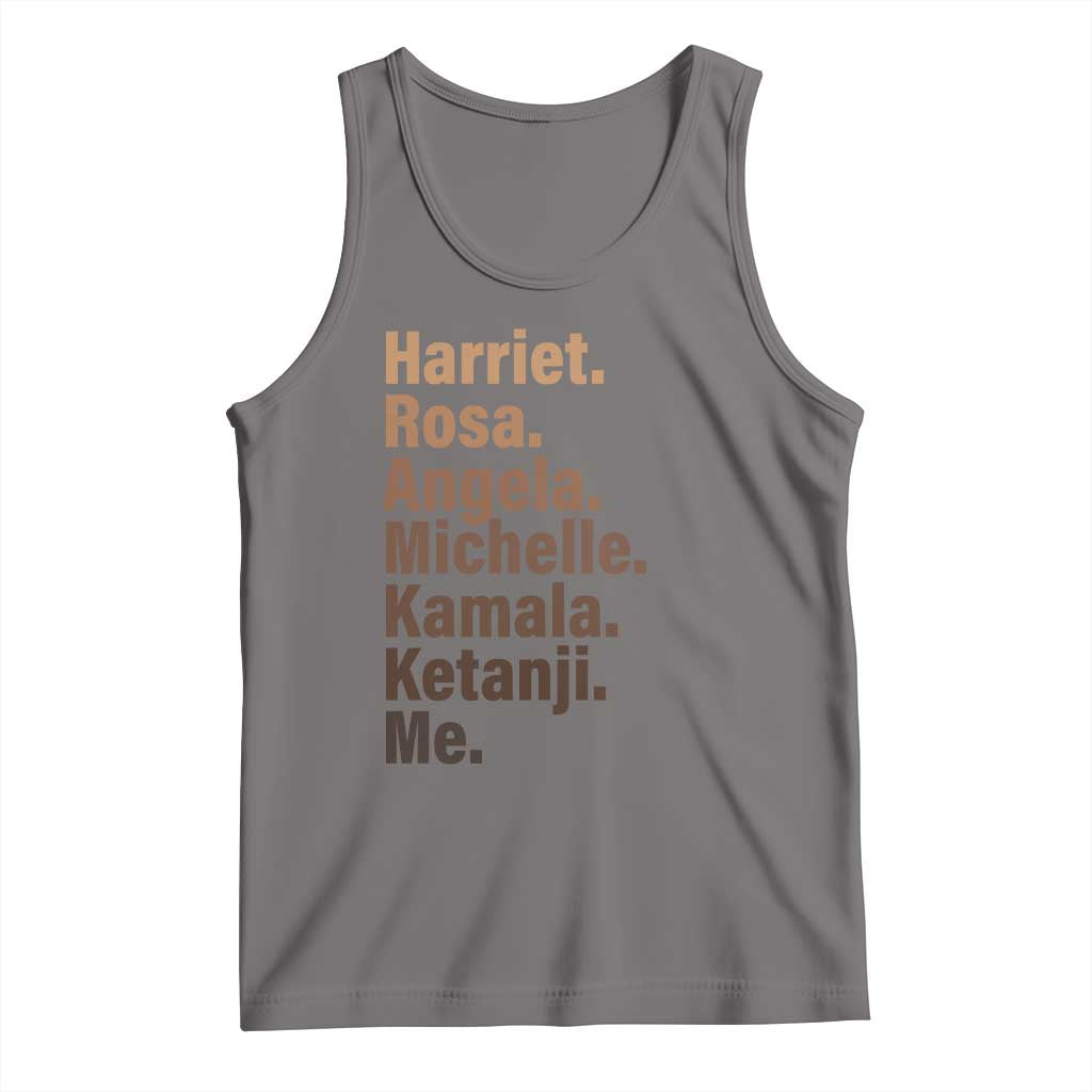 Melanin Black Pride Tank Top Harriet Rosa Angela Michelle Kamala Ketanji Me Black History Leaders TS11 Deep Heather Print Your Wear