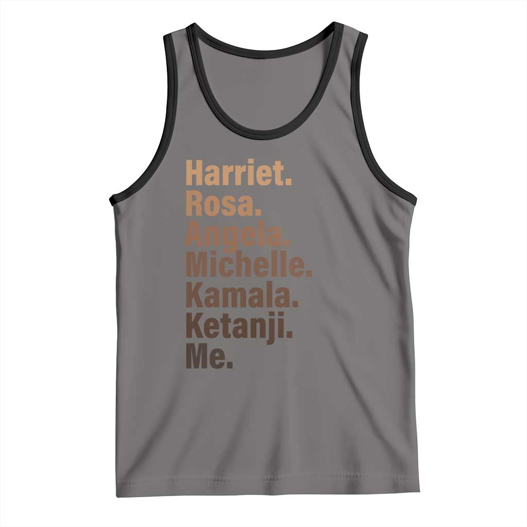 Melanin Black Pride Tank Top Harriet Rosa Angela Michelle Kamala Ketanji Me Black History Leaders TS11 Deep Heather Black Print Your Wear