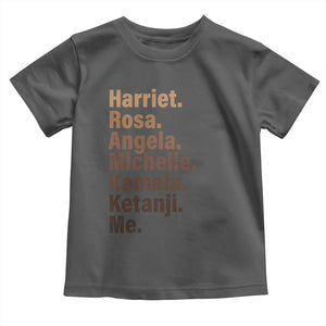 Melanin Black Pride Toddler T Shirt Harriet Rosa Angela Michelle Kamala Ketanji Me Black History Leaders TS11 Dark Heather Print Your Wear