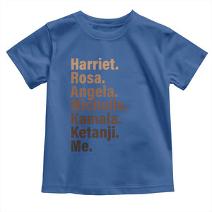 Melanin Black Pride Toddler T Shirt Harriet Rosa Angela Michelle Kamala Ketanji Me Black History Leaders TS11 Royal Blue Print Your Wear