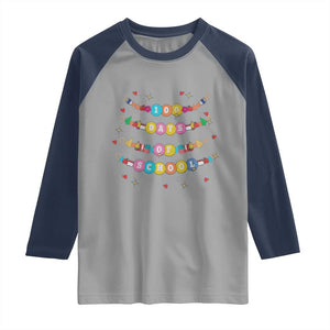 Funny 100 Days Of School Bracelet Raglan Shirt TS11 Sport Gray Navy Print Your Wear