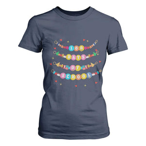 Funny 100 Days Of School Bracelet T Shirt For Women TS11 Navy Print Your Wear