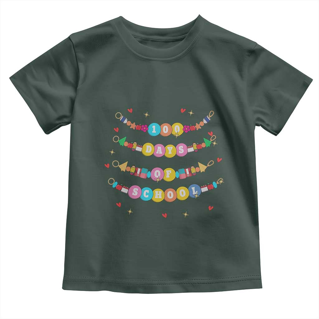 Funny 100 Days Of School Bracelet Toddler T Shirt TS11 Dark Forest Green Print Your Wear