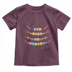 Funny 100 Days Of School Bracelet Toddler T Shirt TS11 Maroon Print Your Wear