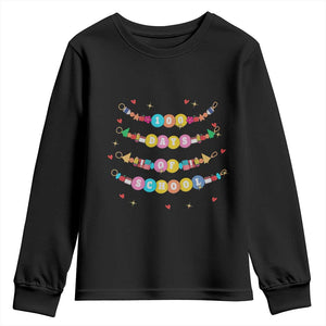 Funny 100 Days Of School Bracelet Youth Sweatshirt TS11 Black Print Your Wear