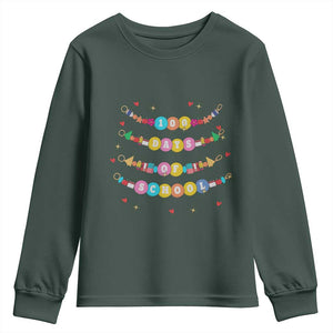 Funny 100 Days Of School Bracelet Youth Sweatshirt TS11 Dark Forest Green Print Your Wear