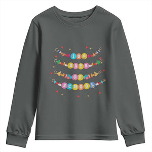Funny 100 Days Of School Bracelet Youth Sweatshirt TS11 Dark Heather Print Your Wear