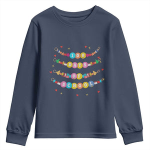 Funny 100 Days Of School Bracelet Youth Sweatshirt TS11 Navy Print Your Wear