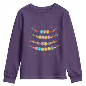 Funny 100 Days Of School Bracelet Youth Sweatshirt TS11 Purple Print Your Wear