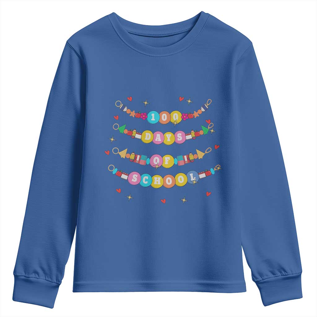 Funny 100 Days Of School Bracelet Youth Sweatshirt TS11 Royal Blue Print Your Wear