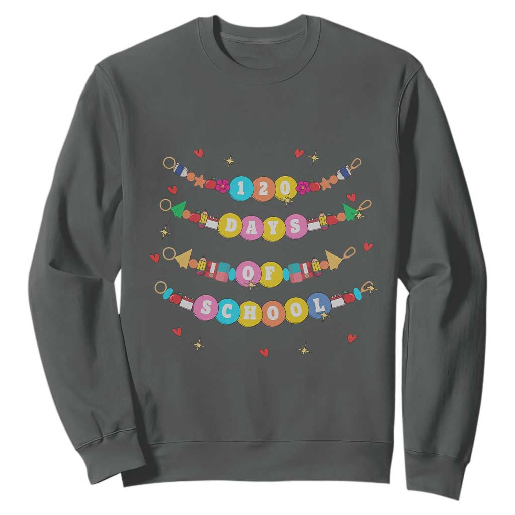 Funny 120 Days Of School Bracelet Sweatshirt TS11 Dark Heather Print Your Wear