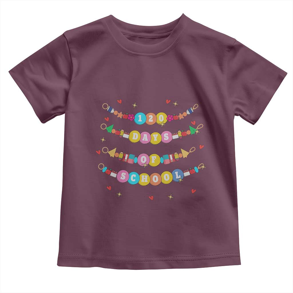 Funny 120 Days Of School Bracelet Toddler T Shirt TS11 Maroon Print Your Wear