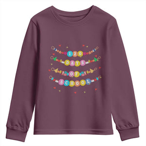 Funny 120 Days Of School Bracelet Youth Sweatshirt TS11 Maroon Print Your Wear