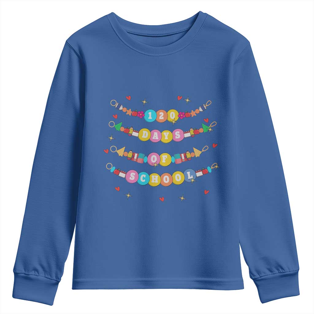 Funny 120 Days Of School Bracelet Youth Sweatshirt TS11 Royal Blue Print Your Wear