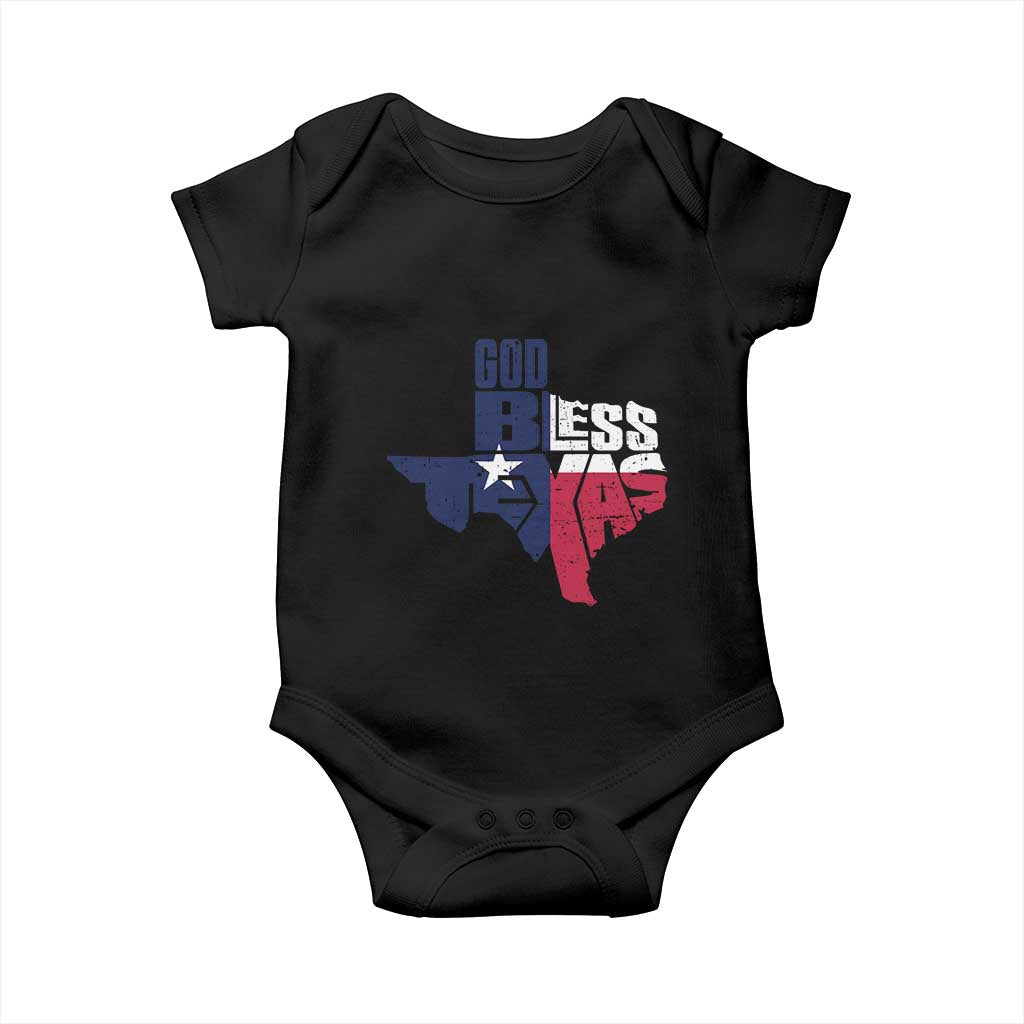 American Texan Baby Onesie God Bless Texas TX Flag TS11 Black Print Your Wear