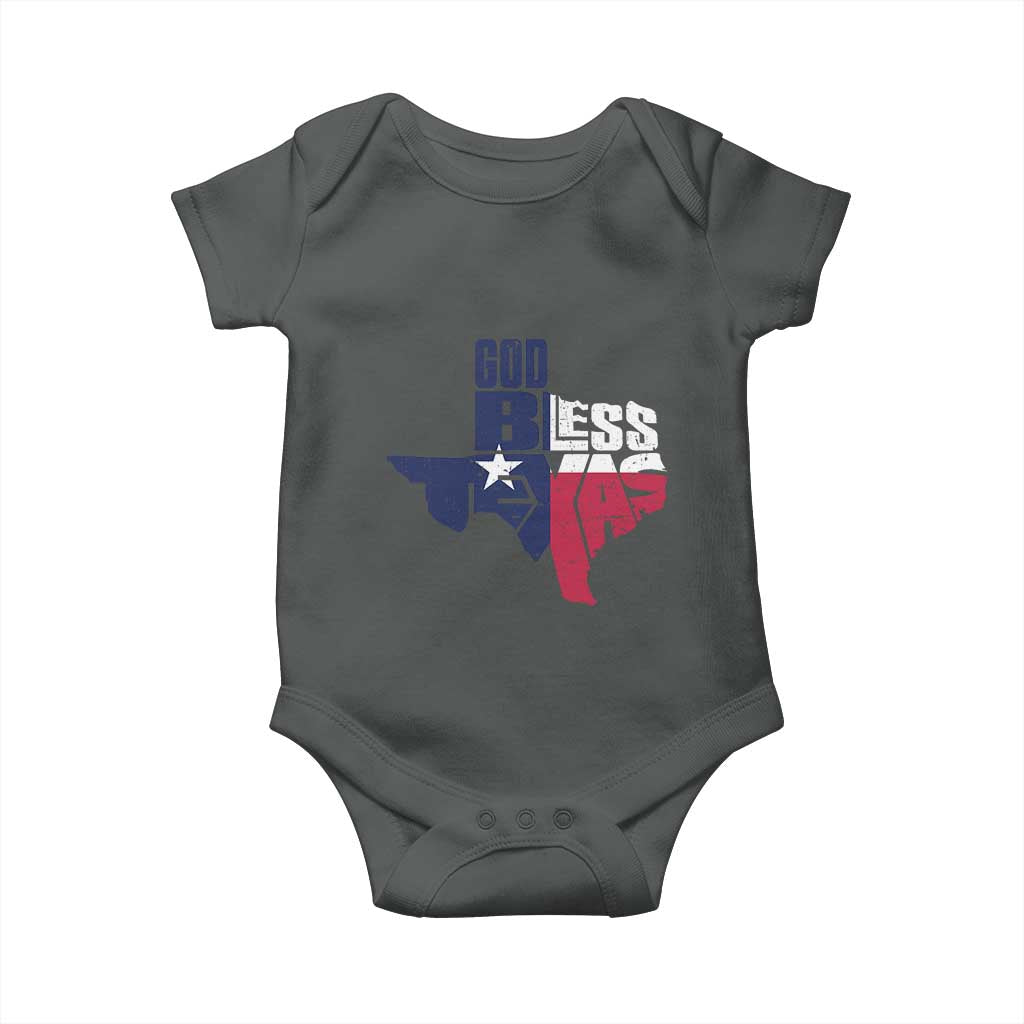 American Texan Baby Onesie God Bless Texas TX Flag TS11 Dark Heather Print Your Wear