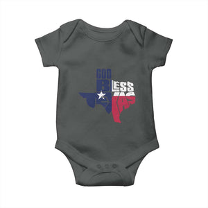American Texan Baby Onesie God Bless Texas TX Flag TS11 Dark Heather Print Your Wear