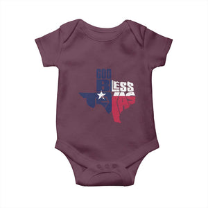 American Texan Baby Onesie God Bless Texas TX Flag TS11 Maroon Print Your Wear