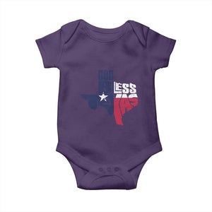 American Texan Baby Onesie God Bless Texas TX Flag TS11 Purple Print Your Wear