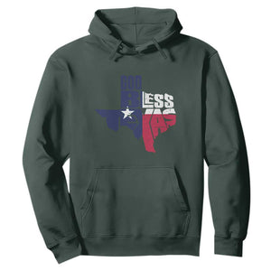 American Texan Hoodie God Bless Texas TX Flag TS11 Dark Forest Green Print Your Wear