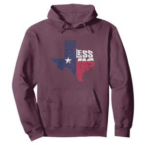 American Texan Hoodie God Bless Texas TX Flag TS11 Maroon Print Your Wear
