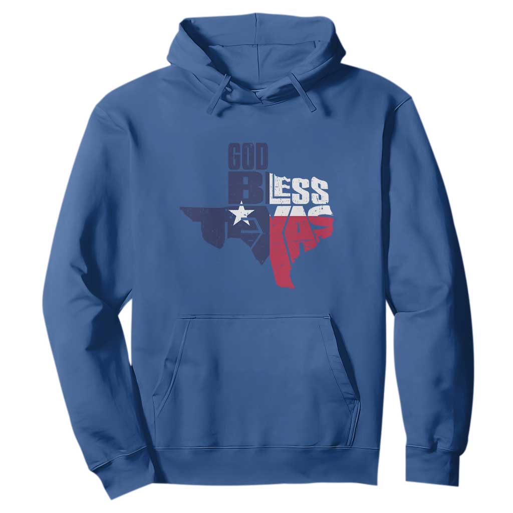 American Texan Hoodie God Bless Texas TX Flag TS11 Royal Blue Print Your Wear
