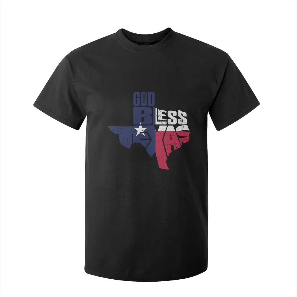 American Texan T Shirt For Kid God Bless Texas TX Flag TS11 Black Print Your Wear