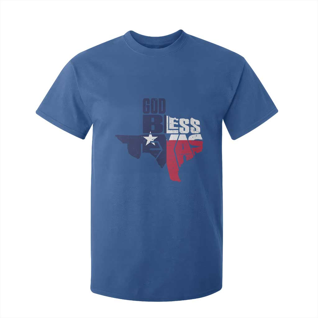 American Texan T Shirt For Kid God Bless Texas TX Flag TS11 Royal Blue Print Your Wear
