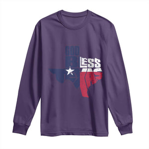 American Texan Long Sleeve Shirt God Bless Texas TX Flag TS11 Purple Print Your Wear