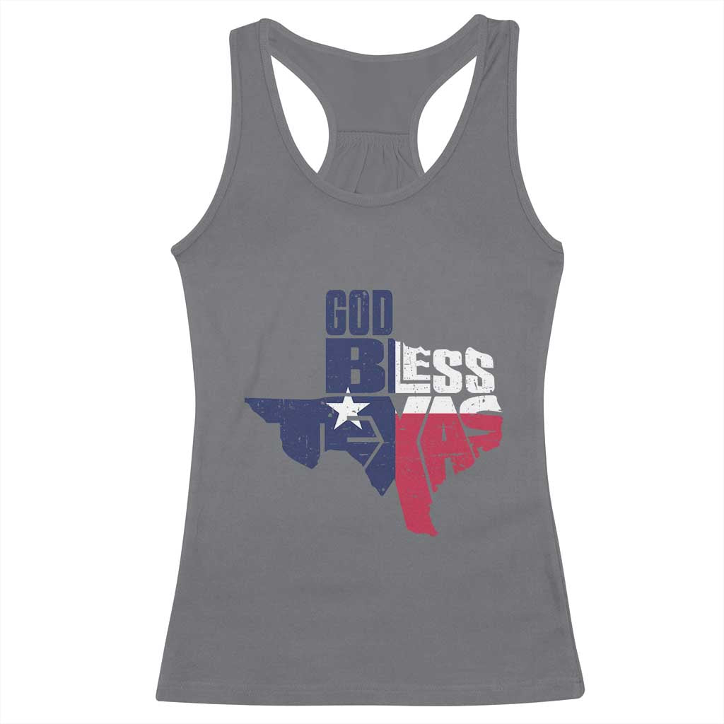 American Texan Racerback Tank Top God Bless Texas TX Flag TS11 Charcoal Print Your Wear