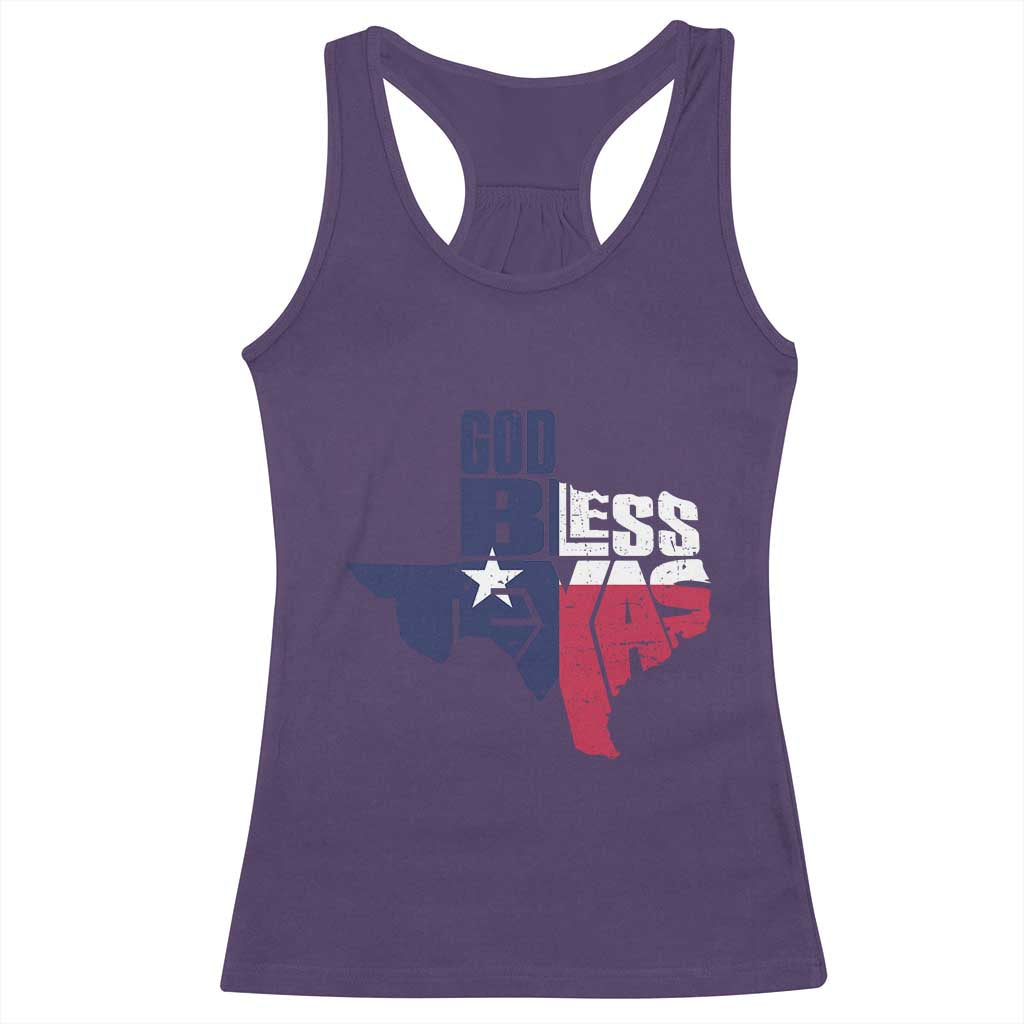 American Texan Racerback Tank Top God Bless Texas TX Flag TS11 Purple Print Your Wear