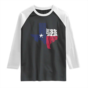 American Texan Raglan Shirt God Bless Texas TX Flag TS11 Black White Print Your Wear