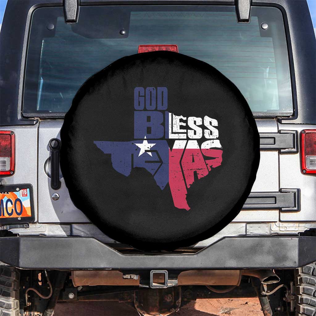 American Texan Spare Tire Cover God Bless Texas TX Flag TS11 No hole Black Print Your Wear