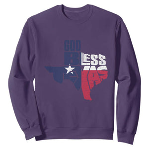 American Texan Sweatshirt God Bless Texas TX Flag TS11 Purple Print Your Wear